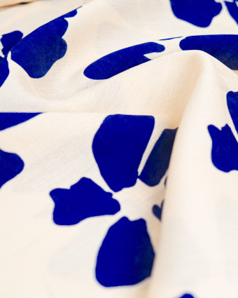 Viscose Mélangée Imprimé Jolia Bleu - Mercerine