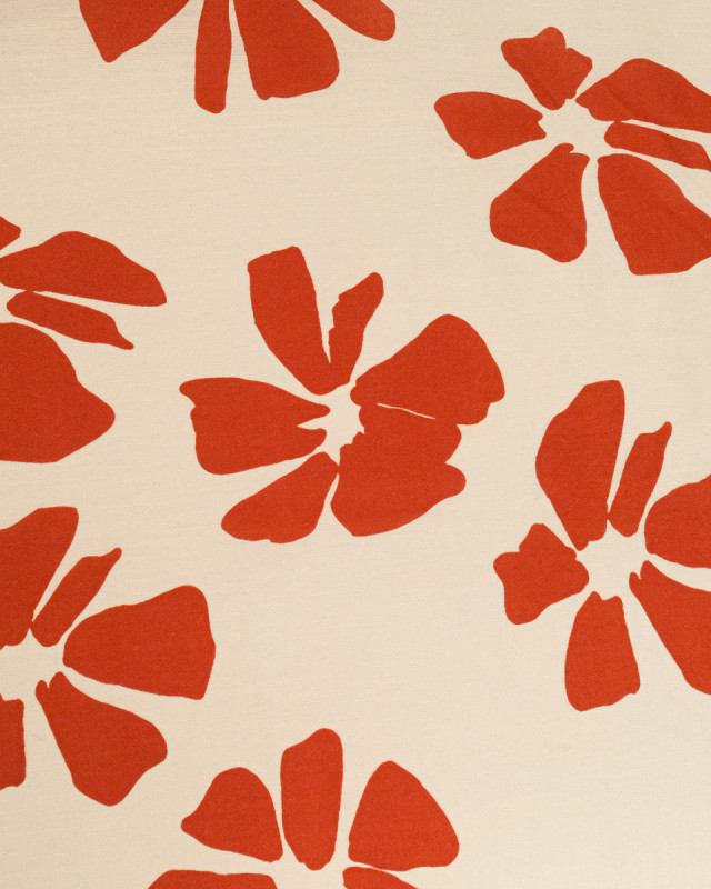 Viscose Mélangée Imprimé Jolia Terracotta - Mercerine