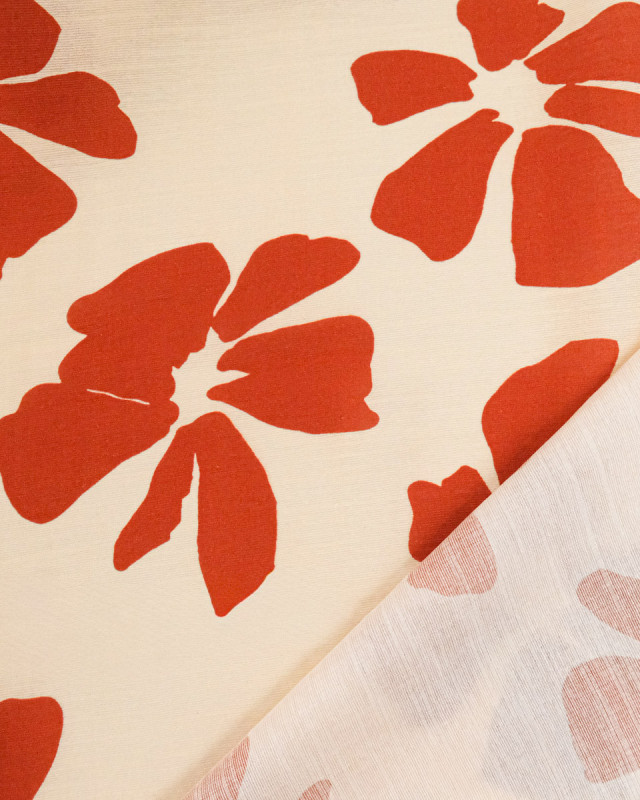 Viscose Mélangée Imprimé Jolia Terracotta - Mercerine
