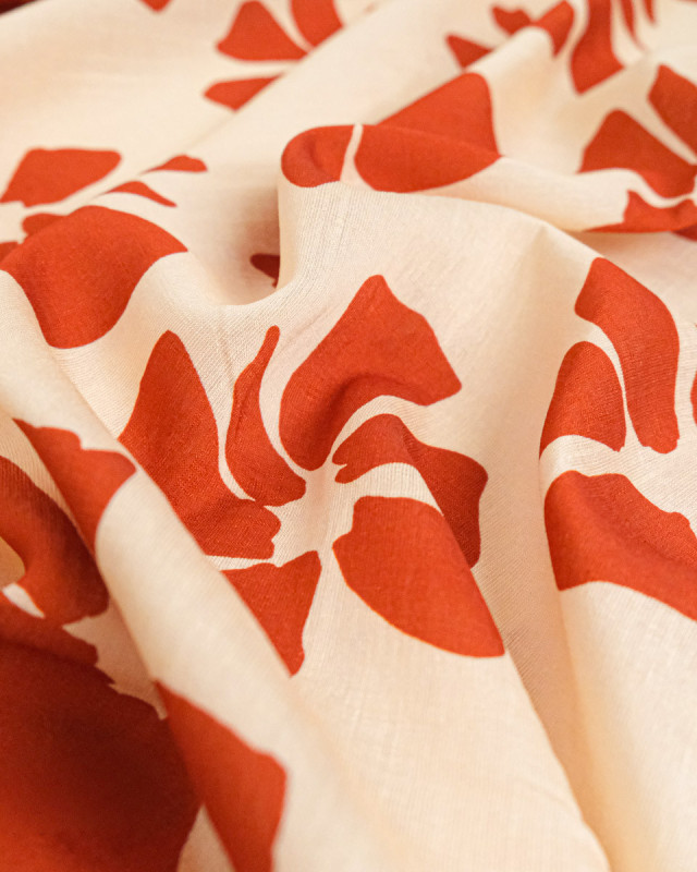 Viscose Mélangée Imprimé Jolia Terracotta - Mercerine
