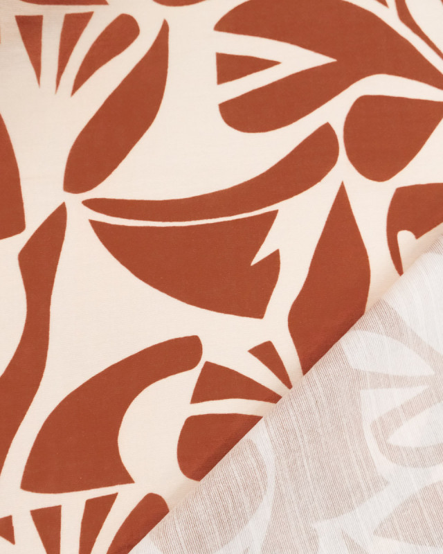 Viscose Mélangée Imprimé Alma Terracotta - Mercerine