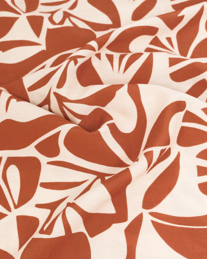Viscose Mélangée Imprimé Alma Terracotta - Mercerine