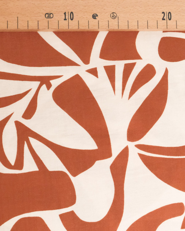Viscose Mélangée Imprimé Alma Terracotta - Mercerine