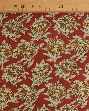 Tissu Coton Imprimé Vintage Terracotta - Mercerine