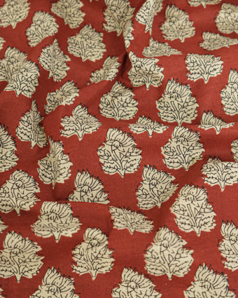 Tissu Coton Imprimé Vintage Brique - Mercerine