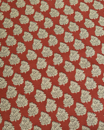 Tissu Coton Imprimé Vintage Brique - Mercerine