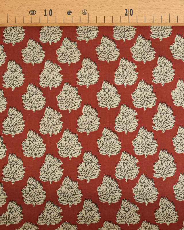 Tissu Coton Imprimé Vintage Brique - Mercerine