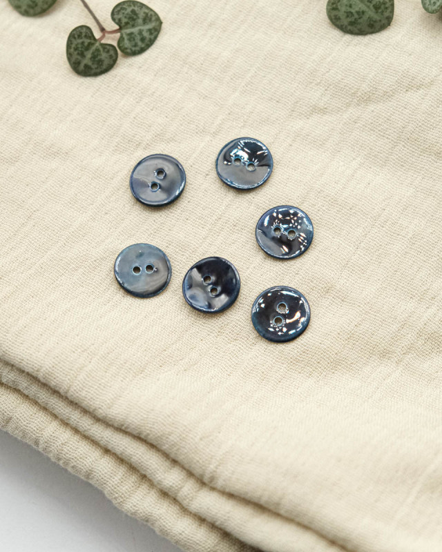 Bouton Nacre Akoya Scintillant Marine- Mercerine
