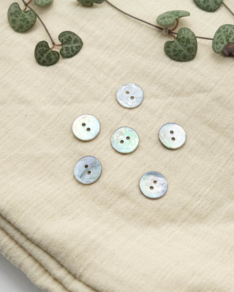 Bouton Nacre Akoya Scintillant Gris - Mercerine