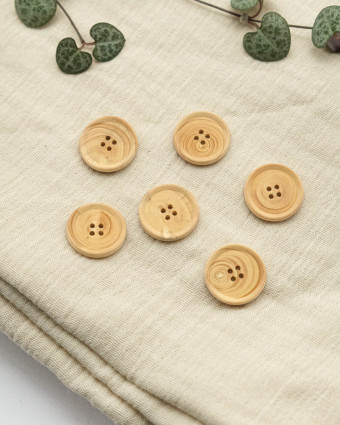 Bouton bourrelet 4 trous bois à coudre - Mercerine