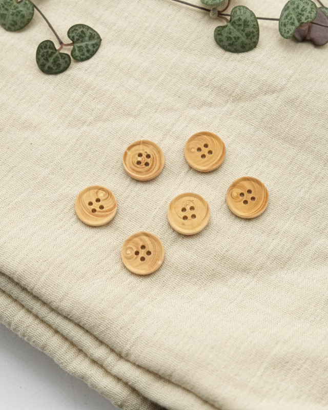 Bouton bourrelet 4 trous bois à coudre - Mercerine