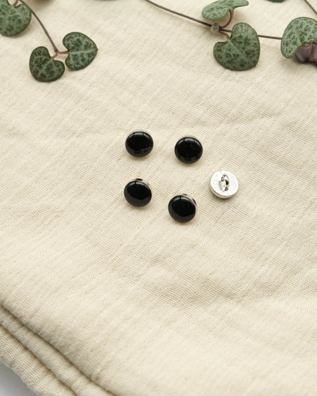 Bouton à coudre : haut à rebord noir 4 trous - Mercerine