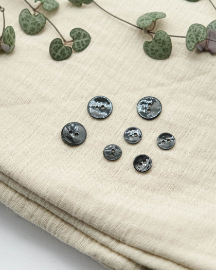 Bouton Nacre Akoya Vernis Noir - Mercerine