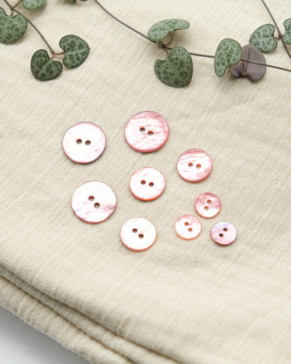 Bouton Nacre Akoya Vernis Rose - Mercerine