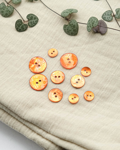 Bouton Nacre Akoya Vernis Orange - Mercerine