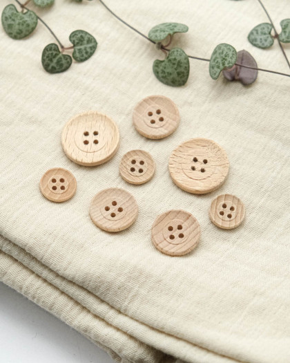 Bouton en Bois Double Cercle - Mercerine