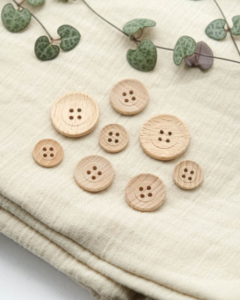 Bouton en Bois Double Cercle - Mercerine