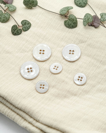 Bouton Nacre Rivershell Gris - Mercerine