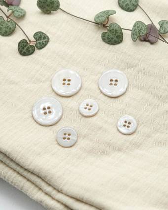Bouton Nacre Rivershell Gris - Mercerine