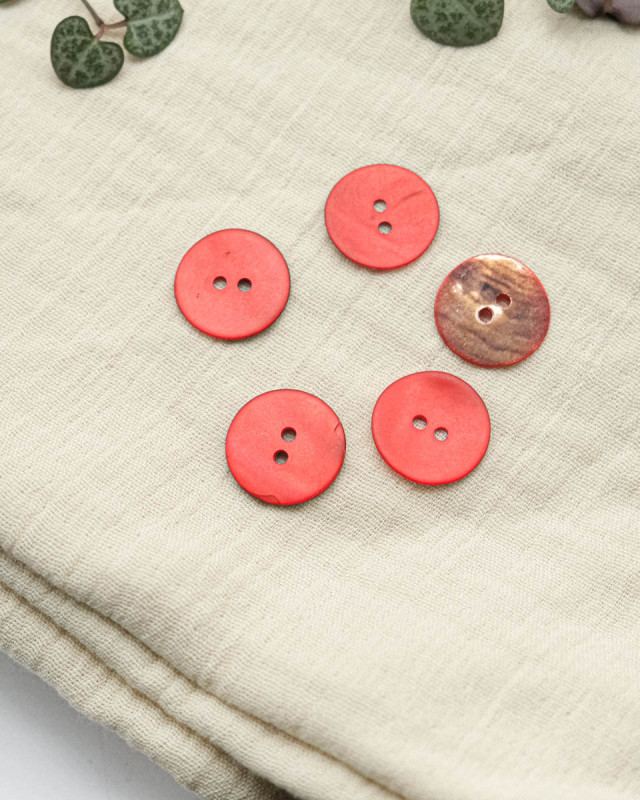 Bouton Nacré Mat Rouge - Mercerine