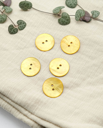 Bouton Nacré Mat Jaune - Mercerine
