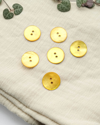 Bouton Nacré Mat Jaune - Mercerine