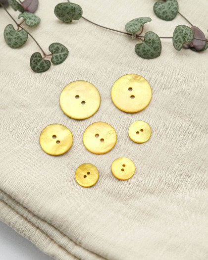 Bouton Nacré Mat Jaune - Mercerine