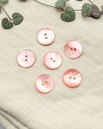 Bouton Nacré Mat Rose - Mercerine