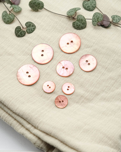 Bouton Nacré Mat Rose - Mercerine