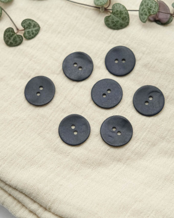 Bouton Nacré Mat Noir - Mercerine