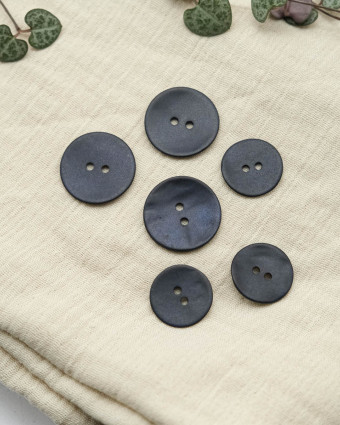 Bouton Nacré Mat Noir - Mercerine