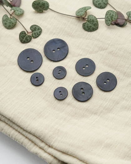 Bouton Nacré Mat Noir - Mercerine