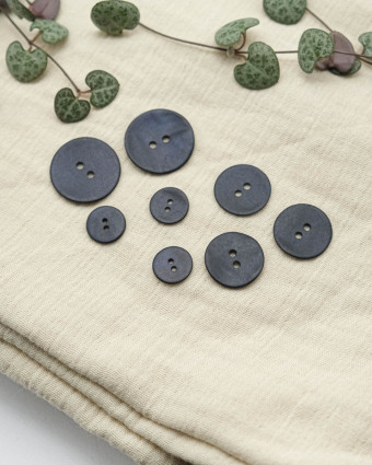 Bouton Nacré Mat Noir - Mercerine