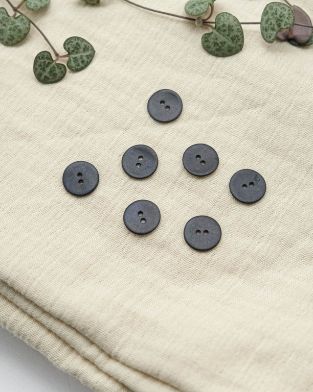Bouton Nacré Mat Noir - Mercerine