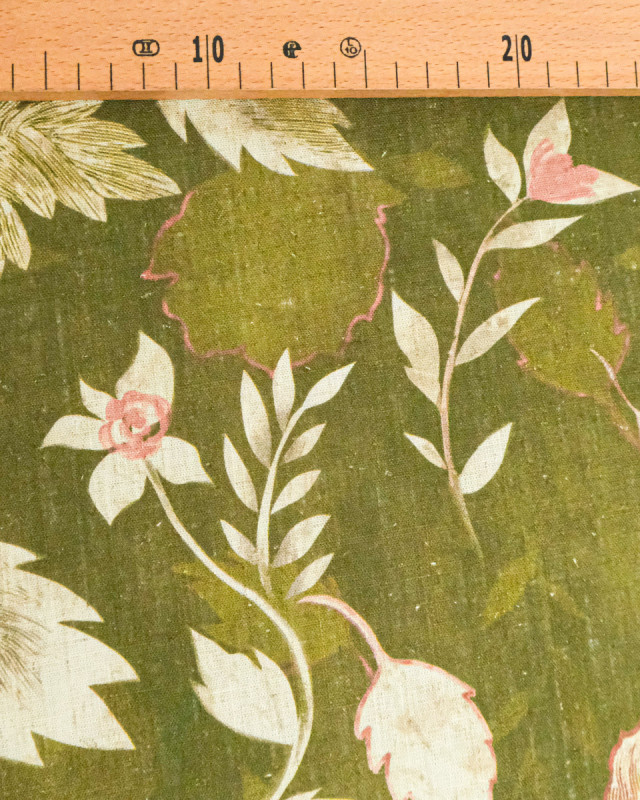 Viscose Lin Imprimé Natural green - Mercerine