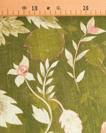 Viscose Lin Imprimé Natural green - Mercerine