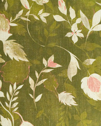 Viscose Lin Imprimé Natural green - Mercerine