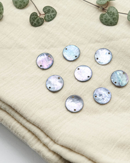 Sequin de Nacre 2 trous Gris - Mercerine