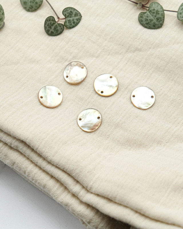 Sequin de Nacre 2 trous Beige - Mercerine