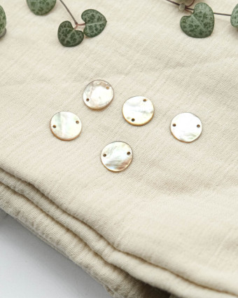 Sequin de Nacre 2 trous Beige - Mercerine