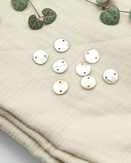 Sequin de Nacre 2 trous Beige - Mercerine
