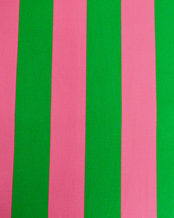Toile Canvas Rayures Rose et Vert Vif - Mercerine