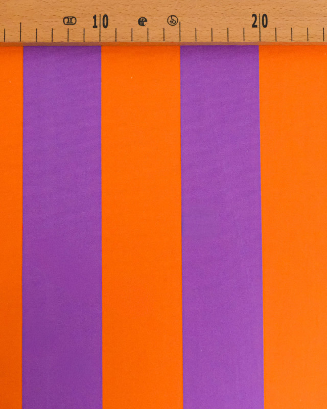 Toile Canvas Rayures Orange et Mauve - Mercerine