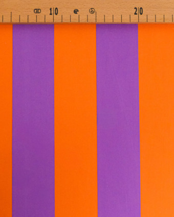 Toile Canvas Rayures Orange et Mauve - Mercerine