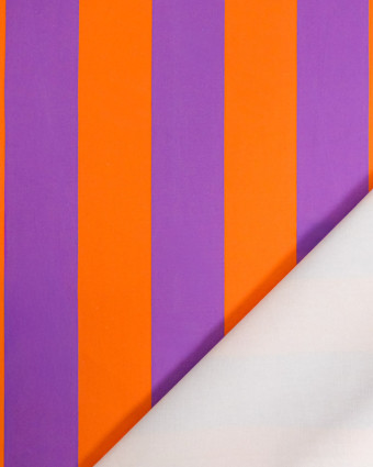 Toile Canvas Rayures Orange et Mauve - Mercerine