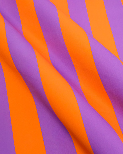 Toile Canvas Rayures Orange et Mauve - Mercerine