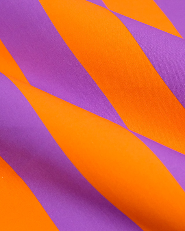 Toile Canvas Rayures Orange et Mauve - Mercerine