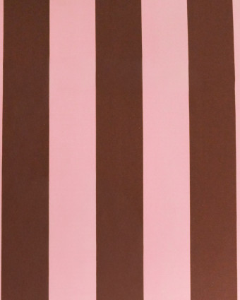 Toile Canvas Rayures Cacao et Rose Tendre - Mercerine