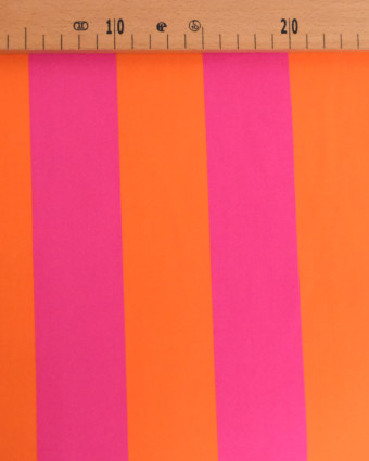 Toile Canvas Rayures Rose et Orange - Mercerine