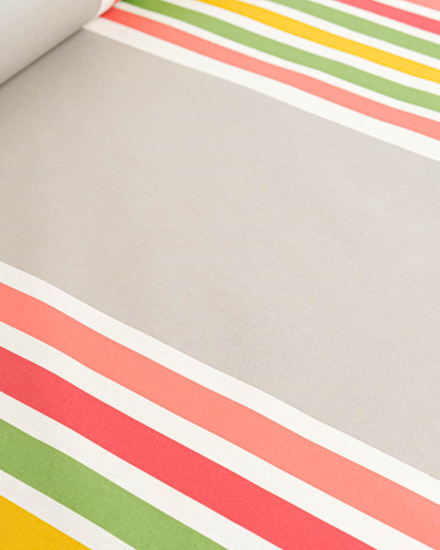 Toile Enduite à Rayures Multicolore - Mercerine